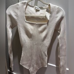 NWT Long sleeve squareneck sweater bodysuit